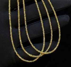 Yellow Diamond Faceted Rondelle <b>Stone</b> <b>Beads</b> Handmade Necklace Bracelet Making Wholesale Premium Quality Natural Yellow Diamond - Product Image 2