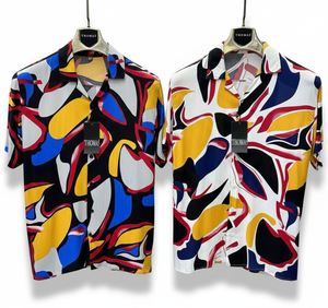 Chemise à manches courtes pour homme, motif floral moderne, coupe décontractée, tissu satiné léger, tenue élégante pour l'été, vêtement décontracté pour les vacances - Product Image 3