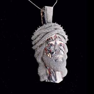 IGI certificado Diamante personalizado Jesús VVS Moissanite colgante nombre 925 Plata completamente VVS Iced Out Hip Hop encantos colgante para hombres - Product Image 2