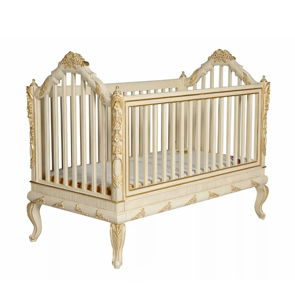 Luxury French Crib Baby Crib Indonesia High Quality Solid Wood