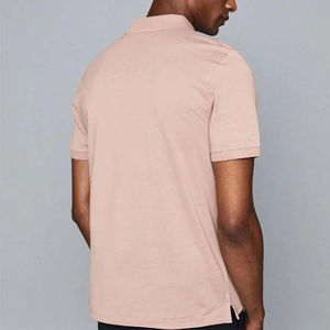 Patrón sólido Color personalizado 1/4 Zip Polo Collar Camisas Cuarto de cremallera Algodón Transpirable Polos para hombres Ropa Tallas grandes - Product Image 2