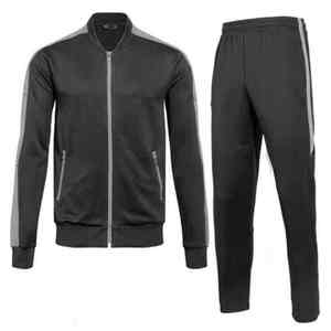 Ensemble de survêtement classique pour hommes avec veste et pantalon de coupe régulière, adapté aux tenues quotidiennes. - Product Image 1