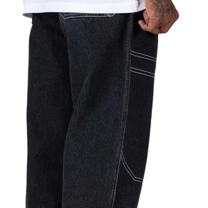 Pantalones vaqueros anchos de mezclilla para hombre, estilo streetwear, de corte recto, lavados, a precio económico - Product Image 4