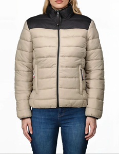 Chaqueta acolchada con puños elásticos y cremallera de primera calidad para mujer, chaqueta transpirable resistente al agua con parches personalizados - Product Image 1