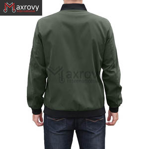Chaqueta de bombardero impermeable ligera para hombre, abrigo de concha suave informal con cremallera completa, rompevientos cómodo de lona con bolsillo en el pecho - Product Image 4