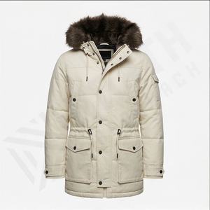 Parka d'hiver pour homme, coupe-vent, couleur unie, veste à fermeture éclair, réversible, imperméable, style décontracté élégant, manteaux thermiques isolés - Product Image 1
