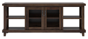 Rustic Coffee-Color Baize Convertible Wallnut Wood <b>TV</b> Media <b>Stand</b> Glass Door Cabinet Modern Farmhouse Design Apartment Bedroom - Product Image 3