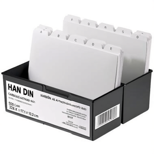 HAN DIN A5 Landscape Card Index <b>Box</b> 500 Cards <b>Polystyrene</b> Black 22.8 X 17.1 X 10.2 cm - Product Image 2