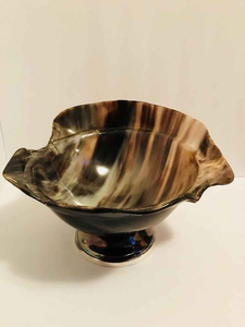 Bol à salade en corne artisanal 100% naturel et écologique, vente en gros pour les fêtes, artisanat sanitaire fait main pour la maison - Product Image 3