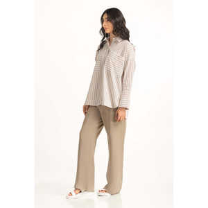 เสื้อเชิ้ตผ้าป๊อปลินทรงพอดีตัวสำหรับผู้หญิง WM-COD-SS25-318T ดีไซน์เรียบง่ายทันสมัย ทรงพอดีตัว - Product Image 1