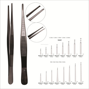 Pinces à tissus personnalisables de qualité supérieure, pointe standard et étroite, toutes tailles, acier inoxydable coloré, certifiées Classe I ISO13485 - WPS - Product Image 1