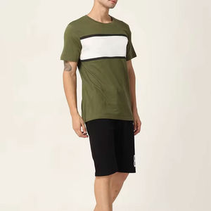 2025 Conjuntos de verano para hombres Logotipo personalizado Conjunto de pantalones cortos para hombres Chándales Etiqueta privada Nuevo diseño Conjunto doble personalizado para la venta - Product Image 2