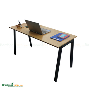 BFATB003 AtonBamboo 140x60cm Computer Desk with Durable Metal <b>Iron</b> Legs Assembled Storage Features - Product Image 1