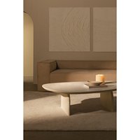 Table basse écologique contemporaine en bois massif 135x80 cm Bedum Design Style pour salon