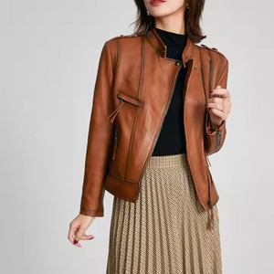 Veste en cuir ordinaire de haute qualité pour hommes vêtements d'extérieur personnalisés à la mode en gros col montant style formel brodé respirant - Product Image 1