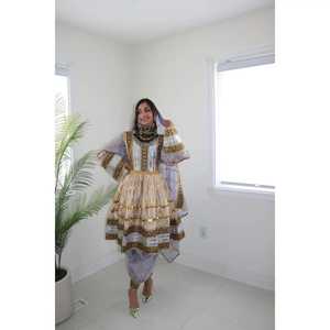 Vestido Tradicional Afgano Kuchi al por Mayor, Vestido Maxi Bordado a Mano con Espejo, Monedas y Diseño Tribal para Mujer, ODM - Product Image 5