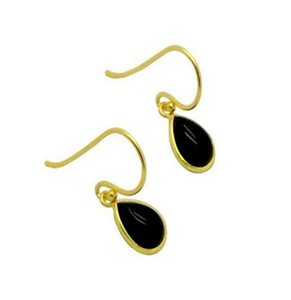 New Arrival Black Onyx Gemstone 925 Sterling Pear Shape Silver Earrings - Product Image 1