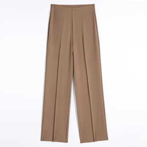 High Waist <b>Khaki</b> Suit Wide Leg <b>Women's</b> Full Pants 2024 New Spring Summer Female Elegant Minimalism Straight Loose <b>Trousers</b> - Product Image 3