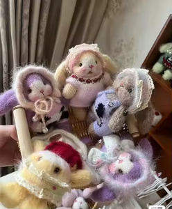 Juguete de Ganchillo de Lana, Muñeco Amigurumi, Oso de Peluche Hecho a Mano, Conejito de Pascua Tejido a Mano, con Extremidades Móviles, Juguete de Peluche - Product Image 3