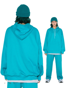 Sweat à capuche personnalisé pour hommes, poids 330g, haute saturation, couleur unie, éponge, sweat à capuche pour l'hiver, hommes et femmes, vente en gros - Product Image 2