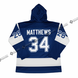 Sudadera con Capucha de Hockey sobre Hielo Sublimada Personalizada de Alta Calidad, Sudadera con Capucha de Poliéster Grueso a Rayas con Pantalones Cortos, Precio al por Mayor OEM para Equipos - Product Image 2