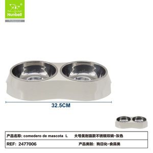 Ciotola per Animali Domestici in Acciaio Inox e Plastica, Prodotta da Azienda Professionale di Ciotole e Mangiatoie per Cani e Gatti - Product Image 1
