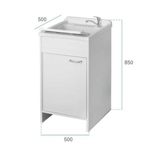 Negrari บ้านล้างสวน PVC เคลื่อนย้ายได้1ประตูพร้อมชุดระบายน้ำ50x50ซม. แพ็ค1-สำหรับอ่างล้างมือขนาดเล็กในห้องน้ำ - Product Image 4