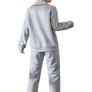 Alta calidad logotipo personalizado algodón polar Joggers mujeres chándales conjuntos transpirable deporte de invierno al por mayor - Product Image 4