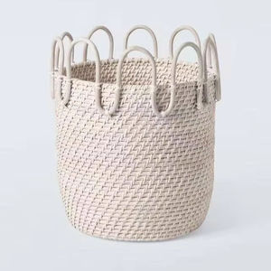 Multi-Purpose Natural Hand Made <b>Woven</b> rattan <b>Storage</b> <b>Basket</b> for Home Decoration in Bathrooms Kitchens Living Room Organization - Product Image 1