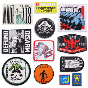 Patchs thermocollants en PVC caoutchouté tissés et brodés en gros avec décoration en dentelle pour chapeaux et vêtements, tailles personnalisées, en tissu toile - Product Image 3