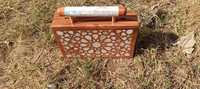 Sac à main de luxe en bois avec incrustation de nacre et jacquard, design arabe moderne, cadeau pour l'Aïd et le Ramadan, fait main, portable, personnalisable