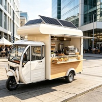 Tricycle électrique pour café avec machine à expresso et vitrine réfrigérée pour café mobile