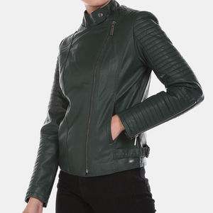 2026 Custom New Women's Leather Jacket Quick-Drying Windproof with Breathable Cotton Filling Nylon Lining for Spring Autumn Wear - Product Image 2