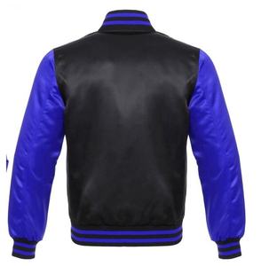 Chaqueta clásica transpirable de satén Letterman Varsity para hombres Chaqueta de béisbol universitaria de calle americana personalizada para hombres Envío DDP - Product Image 2