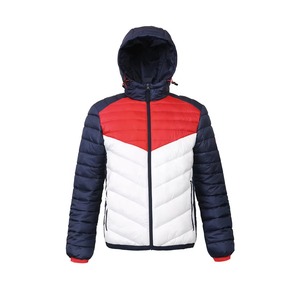 Vêtements pour hommes, veste matelassée 100% polyester, veste matelassée pour hommes de haute qualité, fermeture éclair intégrale, coupe-vent, capuche, veste en duvet - Product Image 3