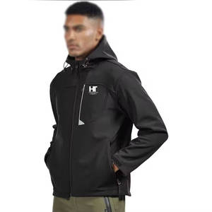 Veste Softshell pour homme, sur mesure, chaude pour l'hiver, avec col montant et logo frontal, de haute qualité, respirante et à capuche - Product Image 2