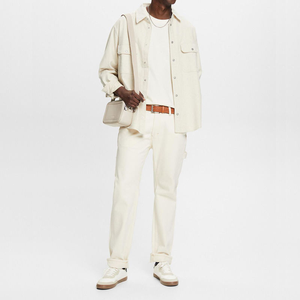 แจ็คเก็ตบอมเบอร์ทรงหลวมสไตล์ไฮสตรีทสำหรับผู้ชาย ผ้าทวิลล์คอตตอนทอแบบสั่งทำ ดีไซน์ใหม่สำหรับฤดูหนาว ระบายอากาศได้ดี เป็นมิตรกับสิ่งแวดล้อม - Product Image 2