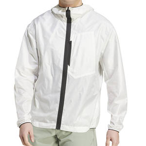 Veste coupe-vent pour homme 2026 avec logo personnalisé, 100% polyester, style décontracté, blouson long avec fermeture éclair, épaisseur fine - Product Image 3