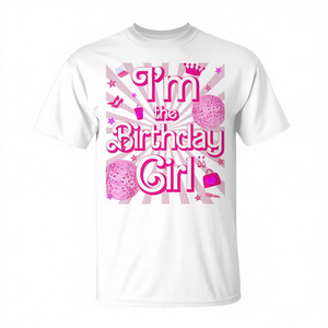Camiseta de la colección de ropa promocional para decoraciones de fiesta familiar de cumpleaños de niña: Soy la [inserta nombre, si se conoce, de lo contrario omitir] - Product Image 2