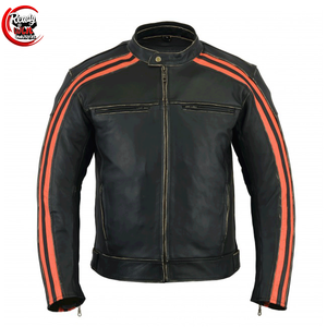 2025 nouveauté hommes haute qualité en cuir PU veste Design de Style de rue avec col montant pour moto Style toile tissu - Product Image 6