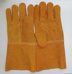 Gants de soudage en cuir de vache fendu robustes manchette courte XL EN388 Standard longue sécurité ignifuge anti-impact résistant à la chaleur - Product Image 4