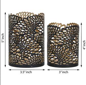 Impressionnant qualité moderne luxe argent métal Design attrayant porte-lumière de thé votif bougeoir réutilisable noir fini maison - Product Image 2