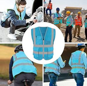 Double <b>Net</b> Multifunctional Vest Heavy Duty Premium Safety Vest Logo Free Size Waistcoat Reflective Security Vest - Product Image 5