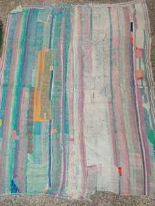 100% algodón hecho a mano Reversible Kantha cosido a mano sostenible Kantha tradicional Vintage hecho a mano Boho Chic Kantha - Product Image 4