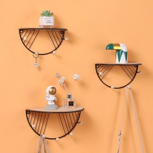 Popular metal and wood <b>shelf</b> wall mounted storage <b>shelves</b> for home hotels living room kitchen bathroom home decor accessories - Product Image 2