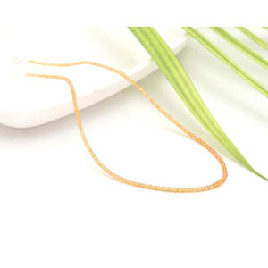 Collier fin en argent sterling 925 avec perles rondes facettées en saphir orange de 2,5 à 3 mm, 16 pouces - Product Image 3
