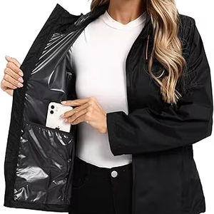 Chaqueta Varsity Moderna para Mujer, Otoño/Invierno, con Forro Polar Cálido, Transpirable, Estampada, Tejida, con Forro Desmontable, Gruesa, OEM - Product Image 1