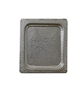 Plaque de chargeur en métal de haute qualité faite à la main argent martelé Design luxe motif rond occasions d'école de mariage Type de paquet - Product Image 1