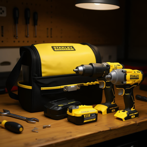 Kit de visseuse à chocs sans fil Stanley 18V Brushless 1/2'' avec batterie 4 Ah et chargeur, visseuses électriques avec sac - Product Image 3