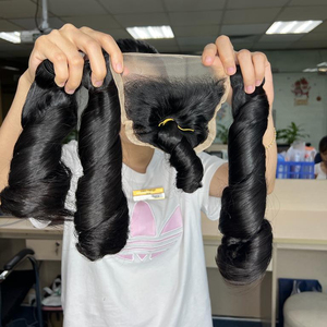 Vente en gros extension de tissage de cheveux humains vierges Remy vietnamiens frisés à double tirage - Product Image 1